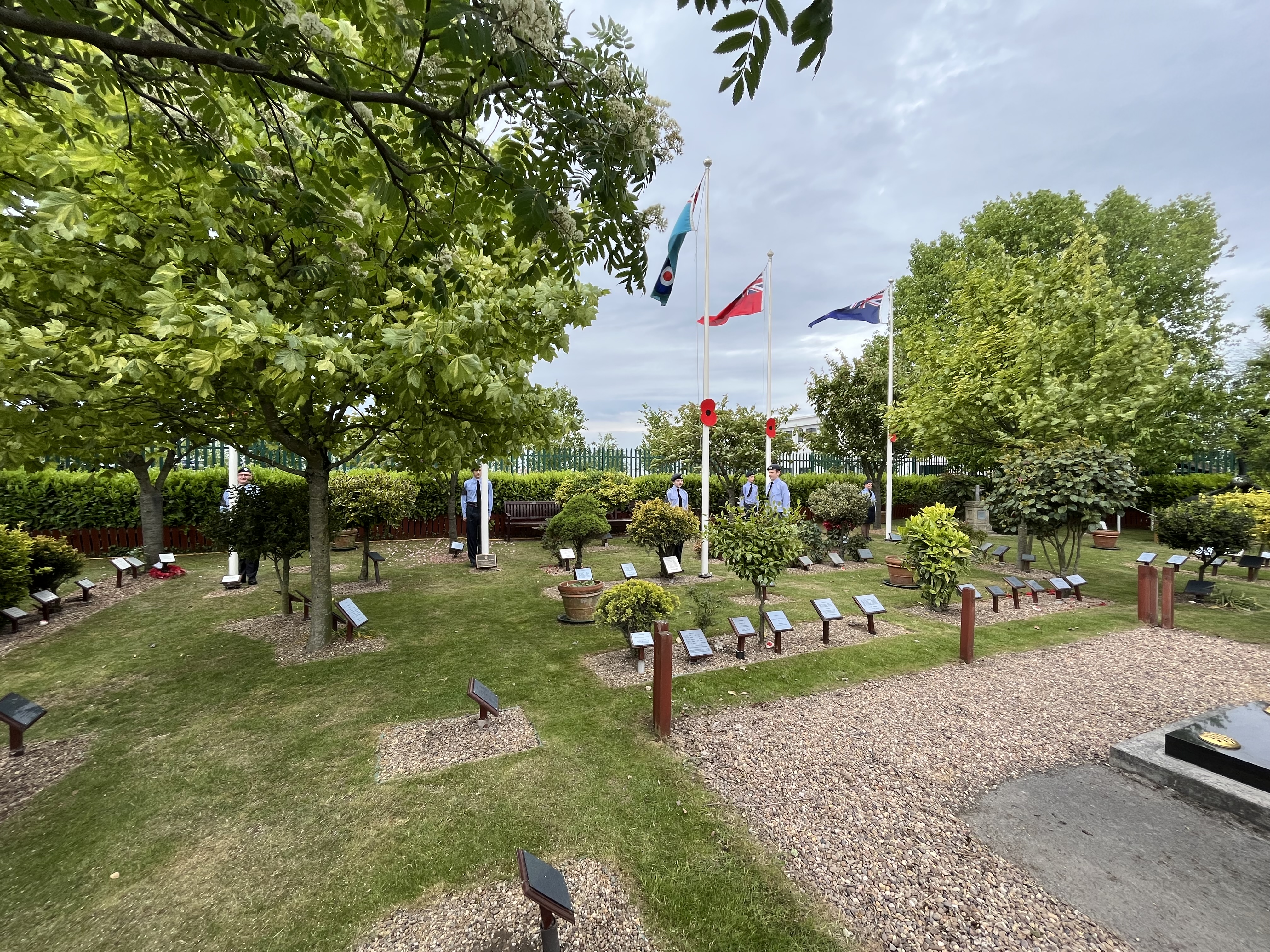 Pollington Airfield Memorial Garden with planting and memorial features.