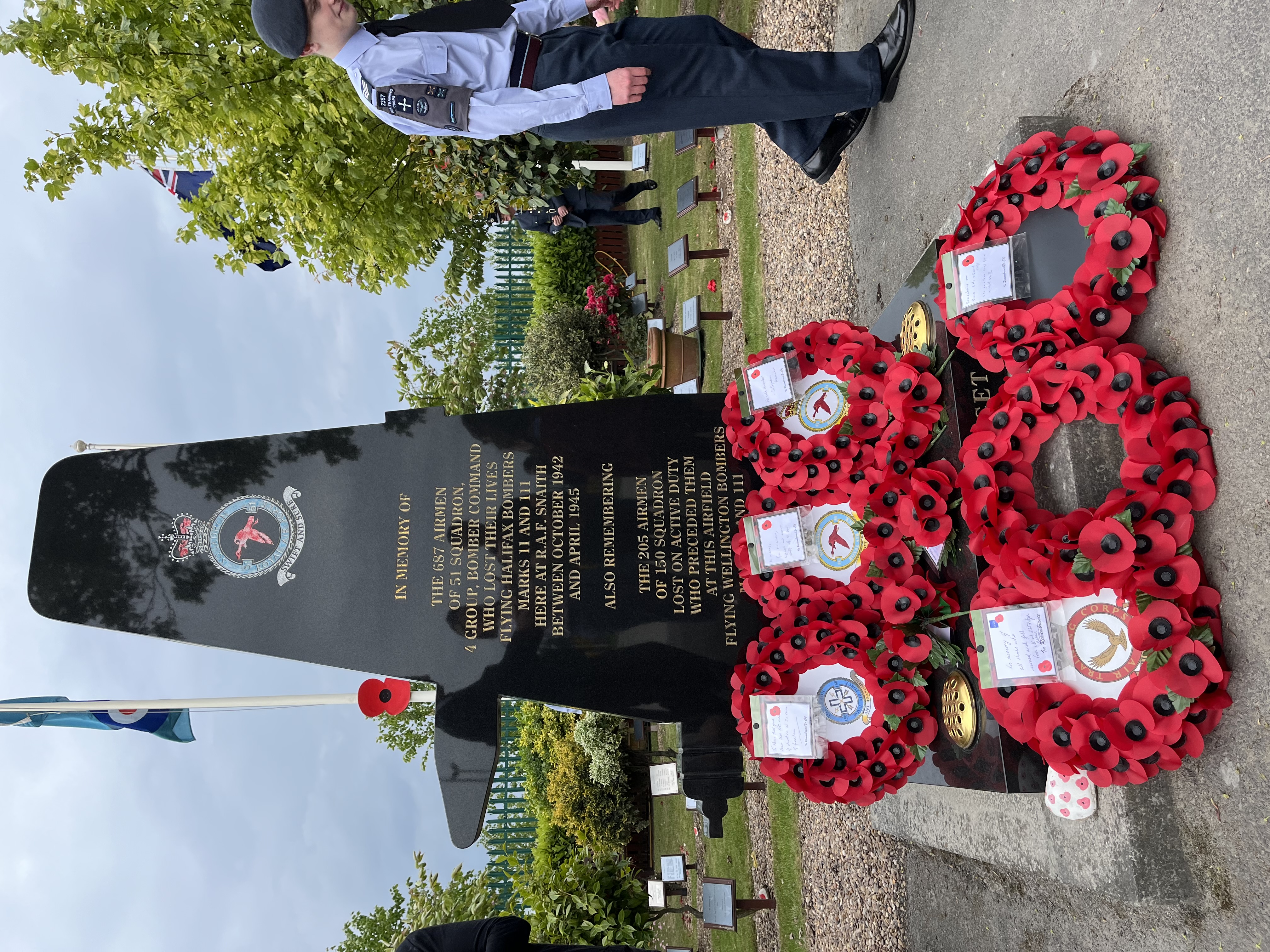 The memorial stone at Pollington Airfield Memorial Garden.